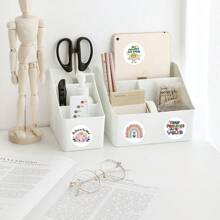 500 unidades Rollo de pegatinas de salud mental con dibujos animados, adhesivos de afirmación positiva, pegatinas estéticas, papelería, pegatinas de vinilo resistentes al agua para botellas de agua, computadoras, portátiles, teléfonos, equipaje, cuadernos, refrigeradores
