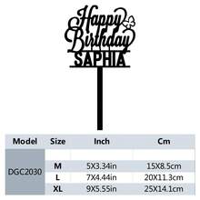 1 件时尚个性化名字蛋糕装饰，带有星星、蝴蝶和心形图案的蛋糕装饰，生日派对蛋糕装饰，非常适合生日派对装饰、早午餐、温馨氛围、家居生活、定制蛋糕装饰 - 黑色 - 查看 18