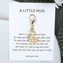 1pc Cute Cartoon Animal Theme Keychain With Small Hug Greeting Card, Unique Animal Design - Suitable For Animal Lovers, Thoughtful Gift For Family And Friends - Multicolor - View 6