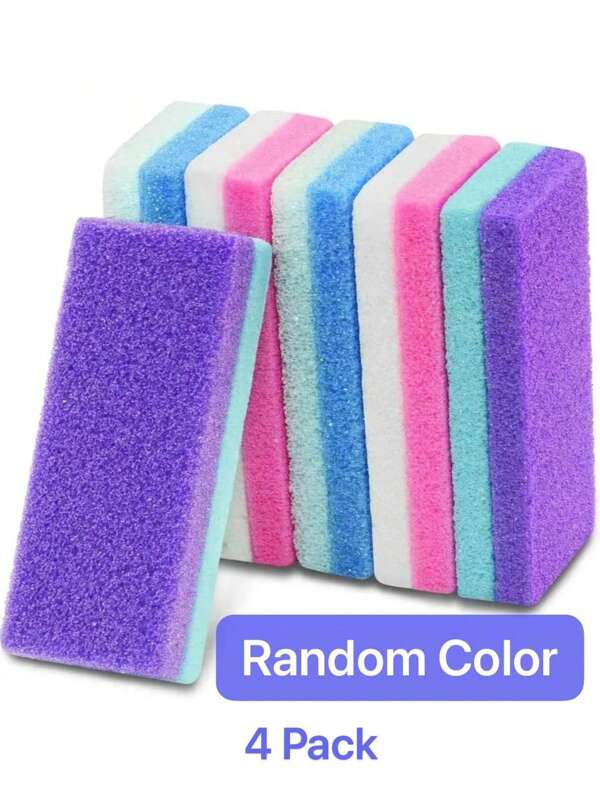 4 عبوات من حجر الحرشفة للقدم لإزالة الكالوس، 2/1 قطعة من أدوات العناية بالقدم للقدمين، مقشر و فرشاة القدم لإزالة البشرة الميتة وإصلاح الكعب المتشقق