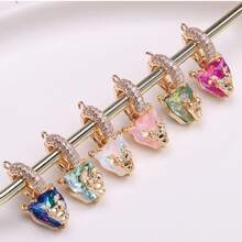 3pcs Copper Inlaid Ombre Crystal Leopard Pendant, Suitable For DIY Earrings, Bracelets, Necklaces, Keychains - Multicolor - View 5