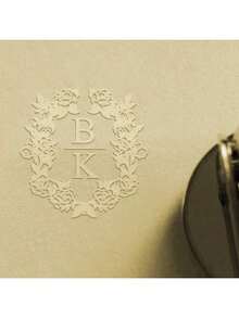 1 PC Personalized Embosser Stamp,Initials Embosser Stamp,Custom Embosser Stamp,Emboss Stamp,Address Stamp, Wedding Stamp,Paper Embossing Stamp-Silver - Silver - View 5