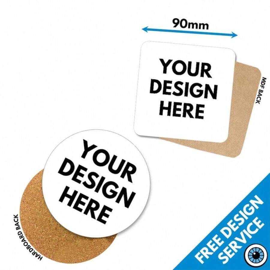 Custom Printed Coaster Personalised Drinks Mats Coasters Photo - Multicolor - View 1