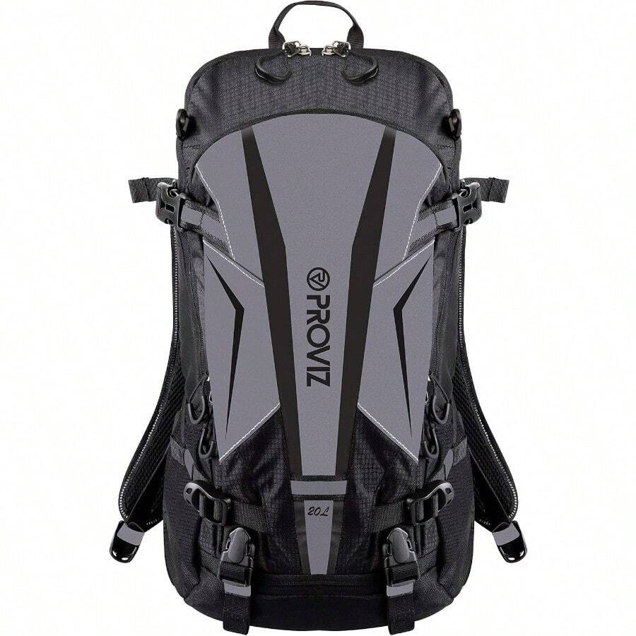 REFLECT360 Reflective Touring Backpack 20L MultiUse Sports Hi Viz Rucksack Bag Hi Visibility - Black - View 1