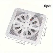 10PCS Disposable Floor Drain Sticker, Kitchen Sewer Blocking, Bathroom Toilet Block Hair Net, Self-Adhesive Insect-Resistant Floor Drain Sticker