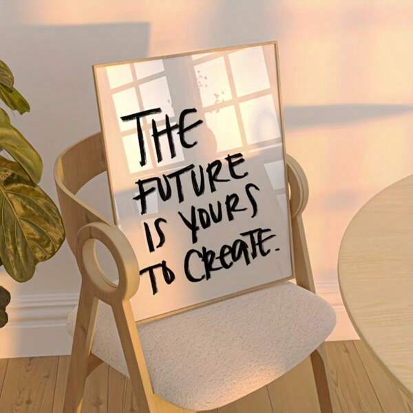 1pc Inspirational Quote Black And White Canvas Print Wall Art Retro Aesthetic Neutral Modern Entryway Wall Decor For Living Room Home Decoration Festival Gift No Frame