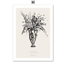 1 件无框墙面艺术海报条纹女孩黑猫花瓶几何蓝色墙面艺术帆布画海报和印刷品墙画适用于客厅装饰复古 - 彩色 - 查看 41