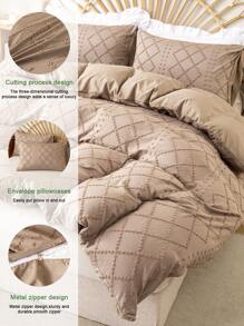 Juego de 3 piezas de Cubrecamas de Microfibra Acolchada Acogedora(1 Cubrecama y 2 Fundas de Almohada) Ropa de cama ligera y transpirable para todas las estaciones para el dormitorio del hogar