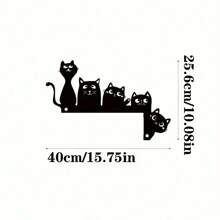 1 Pc Metal Classic Cat Silhouette Corner Decor, Suitable For Home And Holiday Creative Hanging Art Home Decoration, Door Frame Decor