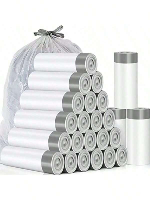 75 sacchetti della spazzatura in plastica monouso, ultra spessi, antiolore, con maniglia blu, facili da trasportare, pieghevoli, adatti per pattumiere da 4 galloni in cucina, bagno, casa, ufficio e bagni, convenienti e salva spazio (disponibile anche il set di prova da 15 pezzi / 1 rotolo), adatti per i sacchi della spazzatura della pattumiera, fornitore per la casa