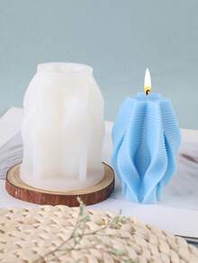 1pc Hexagram Silicone Mold, Geometric Asymmetrical Pentagram Candle Wax Melt Plaster Creative DIY Star Rotation - White - View 5