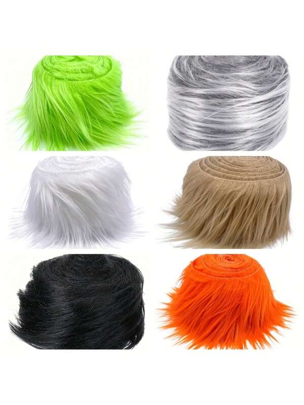 Tira de tela de piel de felpa artificial - Pelo rizado recortado previamente para barbas de gnomos, disfraces de cosplay y decoraciones, para decorar el dobladillo de faldas, material de ribete de piel artificial
