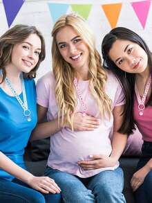 10pcs Baby Shower Pacifiers Necklace,Acrylic Baby Pacifiers Party Favors Pacifiers Charm Pacifiers Necklace For Baby Shower Party Decorations Table Scatter, Pink Baby Shower Family Decorations Gifts,Gender Reveal Decorations,Graduation Decoration,Party Supplies,Perfect Gift For Kids,Wedding,Christmas Mother's Day Graduation - Multicolor - View 5