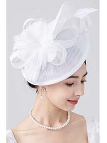 1pc Vintage Feathers Flower Arrow Fascinator Hat Women Church Kentucky Derby Fascinator Headband For Bridal Wedding Dress Hat Tea Party Accessories Mini Hat Tiny Hat Mini Cap - Multicolor - View 12