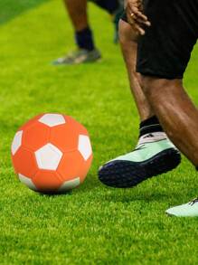 1 pieza Balón de fútbol mágico naranja de tamaño oficial 4.5, para entrenamiento de adultos y jóvenes al aire libre, estable y adecuado para cancha, parque y juego en la playa