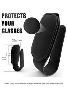 2 piezas/1 pieza Clip universal para gafas de sol de parasol de coche, clip magnético para gafas de cuero de material de PU, clip para tarjetas de tickets de coche, soporte de gafas de moda, accesorios de parasol de coche, accesorios interiores automotrices (Negro/Gris/Rojo/Beige) - Estilo A - Ver 8