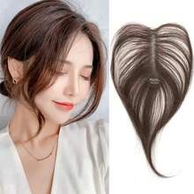 透气真发刘海片女士假发隐形夹片，适合更浓密的头发，遮盖白色，增加发量