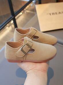 Kids Fashion Flat Shoes Suede Leather Girl Student Casual Shoes