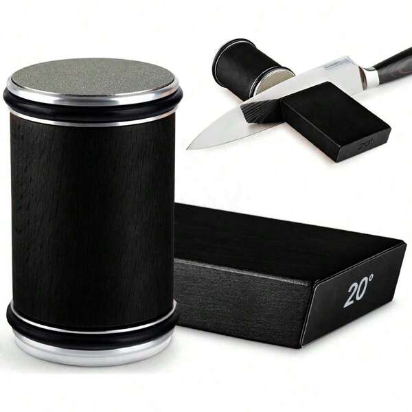 Rolling Knife Sharpener For Straight Edge Knife Sharpener Kit With 15/20° Degree Magnetic Angle For Kitchen Knives Whetstone Set