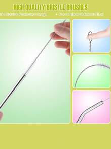 10pcs Reusable Straw Cleaning Brush Set, With A Maximum Extension Of 20cm For Long Straw Cleaning Brushes, Suitable For Drinking Straw Cleaning Brushes