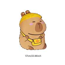 5 件套卡通可爱水豚形铝箔气球，生日派对节日装饰气球，动物主题派对装饰，返校情人节