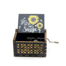 Vintage Retro Hand-Cranked Wooden Music Box Gift - Mini Portable Cute Musical Jewelry Box, Romantic Home Desk Decor For Birthday Christmas Valentine's Day (Women/Girls/Girlfriend)