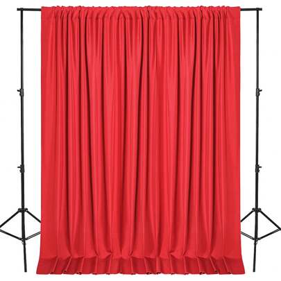 ستائر خلفية الحفلات، ستائر قماشية على ، ستائر خلفية قماشية حمراء، ديكور حفلات، 5 * 7/8/10 أقدام، لوحة 1/2