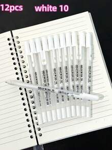 1/3pcs/12pcs White SAKURA Gelly Roll Classic Pen In Bold, White 05-08-10 Pen Core, Cherry Blossom High-Gloss Drawing Pen, Art-Specific High-Gloss Pen, Outlining Pen, Planner Watercolor Marker Pen, White Brush, Writing And Correction Supplies, School Supplies, Back-To-School Season Gifts, Festival Gifts For Classmates And Friends During The Back-To-School Season (White, Silver, Gold - Multicolor - View 20