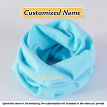 [Customized Product] 1pc Children Snood, Elastic Turtleneck Scarf, Colorful Soft Windproof Warm Scarf For Outdoor Activities, Customized Embroidered Name, & New Year Holiday Gift
