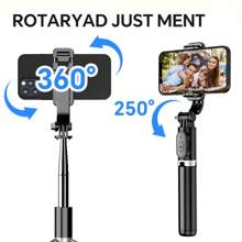 40-Inch Retractable Selfie Stick – Professional Floor Tripod For Live Streaming, With Wireless Remote, 360° Rotation, Stable Anti-Shake Design. Ideal For Travel Vlogs & Outdoor Live Streaming. Compatible With Smartphones Black For Summer Vacation, Travel, Outdoor Activities, Live Streaming Tripod Stand