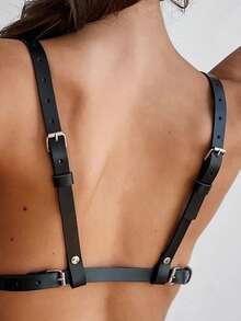Bundle Lingerie Bondage Bra PU Leather Bondage Strap Chest Sling Women's Gothic Clothing Accessories - Multicolor - View 5
