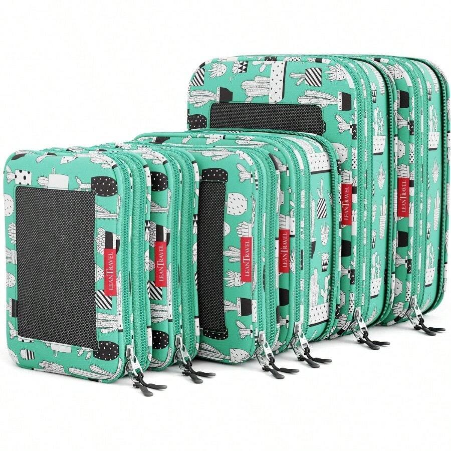 Comprion Packing Cubes Lage Organizers 3 Set (6 Set Green ) - 6Set-GreenKids - View 1