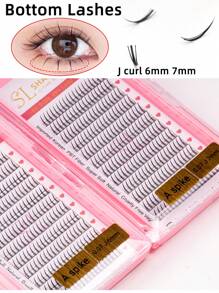 12 Rows 228PCS Premium A Shaped Spike Manga Clusters DIY Tail False Eyelashes 0.07 J D Curl 8-15mm Bottom Lash 6 7mm Natural Look Wispy Anime Cosplay Asian Style Individual False Eyelashes Extensions For Daily,Party,Makeup Tool