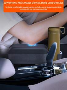 Adjustable Car Armrest Pad With Cup Holder, Comfortable Armrest Extender, Height Adjustable Arm Rest Storage Box For Most Vehicles