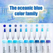 A Group Of 9 Pieces To Form A Color Series. These Are Soft-Tip Acrylic Markers, Which Are Also Art Pens For Drawing. Can Be Used For Color Layer, Does Not Penetrate Paper, Suitable For Graffiti On A Variety Of Surfaces. Colorful , Back To School Gifts