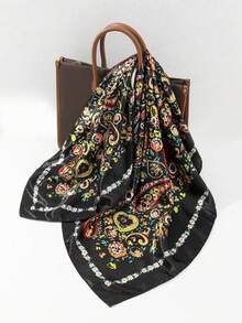 1PC Paisley & Floral Print Bandana Plant Stylish Scarf For Daily Life Elegant Bandana,Hair Band,Head Band Ideal For Dressing Up Your Look Valentine's Day Valentines - Multicolor - View 8