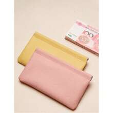 1pc. Self-Closed Head-Layer Leather Wallet. Passport And Driver's License Certificate Set. Headphone Data Cable Storage. Cash Storage Bag. Makeup Bag
