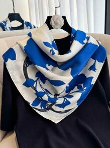 1 Stück Eleganter Blume Muster Bandana Schal 90cm für Damen, geeignet als Schal, Haarband, Stirnband, zum Schutz vor Wind und Sonne Outdoor, perfekt um Ihren Look zu dekorieren, für lässige und modische Streetwear-Outings