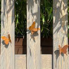 1 Stück rustikale Metall Schmetterling Statue, lebendiger und energiegeladener Schmetterling, Heimdekoration, Außengarten Dekoration, Outdoor Wandkunst, Muttertag, Abschlussgeschenk