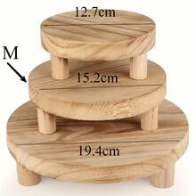1pcsRustic Wooden Display Stand - Stylish Cake Stand And Base For Kitchen, Room And Home Decor - Holiday Parties - Multicolor - View 8