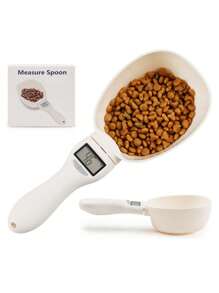 1pc Pet Food Scoop, Electric Dog/Cat Food Scale With Detachable Measuring Cup And LED Display, Pet Food Weighing Scale
