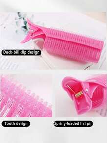 Two Pieces Of Pink Hair Clip Barrel, Modern Simple Air Liu Bangs Hair Curling Tube Eight-Figure Shaped Artifact Liu Bangs Hairpin Fluffy Curling Duck-Billed Hair Root Fluffy Clip
