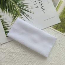 1pc Simple White Knitted Headband, Suitable For College Style, Street Photography, Sports, Men/Women, All Season Accessory Hair Band Turban Headband Sweatband