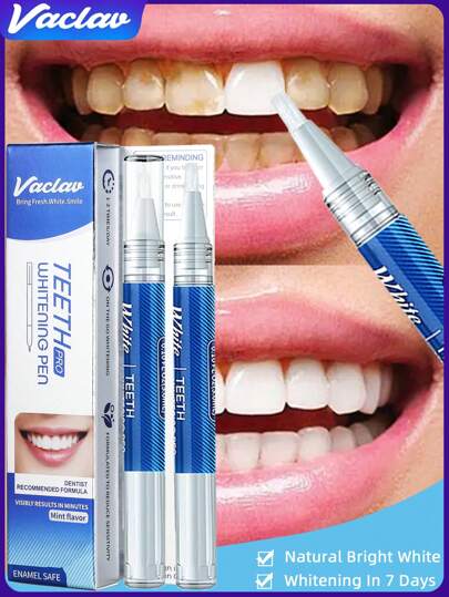 Vaclav Caneta de Clareamento Dental Vaclav, Gel Clareador de Dentes, Clareador de Gel de Branqueamento de Dentes, Remova Manchas, Higiene Oral - 2 Peças