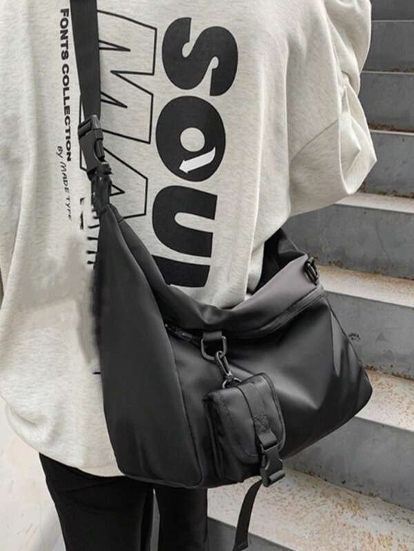 Sac à épaule casual pour femme à la mode, polyvalent, léger, grande capacité. Livré avec un petit sac en cadeau (l'effet de tir du pendentif en gorille dans l'image n'est pas inclus)