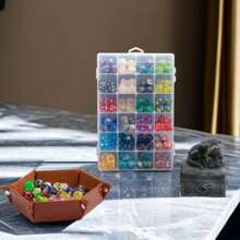 Dice Storage Box Each 24 Grids Polyhedral Dice Organizer With Removable Dividers Holding