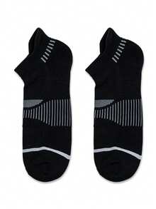 12 Pairs Men & Women's Breathable Moisture-Wicking Ankle Socks With Geometric Pattern, Side Stripe, Odor-Resistant, High Elasticity, Suitable For Sports, Home, Running, Travel, Hiking, Cycling And Other Activities, Ideal For All Seasons - Multicolor - View 9