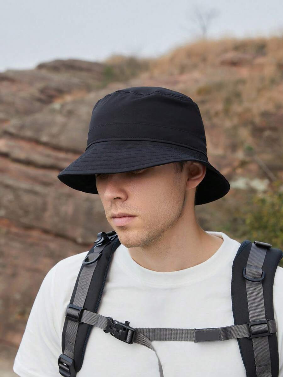 1 件/2 件男士户外速干遮阳渔夫帽，轻便透气渔夫帽，适合日常防晒（款式和颜色随机） - 彩色 - 查看 1