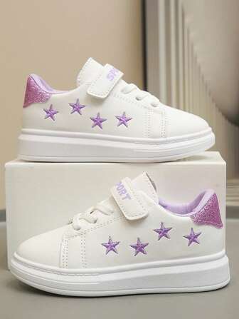 1 paire de baskets blanches pour filles, nouvelles chaussures de sport à semelle souple pour enfants printemps et automne 2025, chaussures plates polyvalentes pour filles printemps