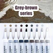 A Group Of 9 Pieces To Form A Color Series. These Are Soft-Tip Acrylic Markers, Which Are Also Art Pens For Drawing. Can Be Used For Color Layer, Does Not Penetrate Paper, Suitable For Graffiti On A Variety Of Surfaces. Colorful , Back To School Gifts